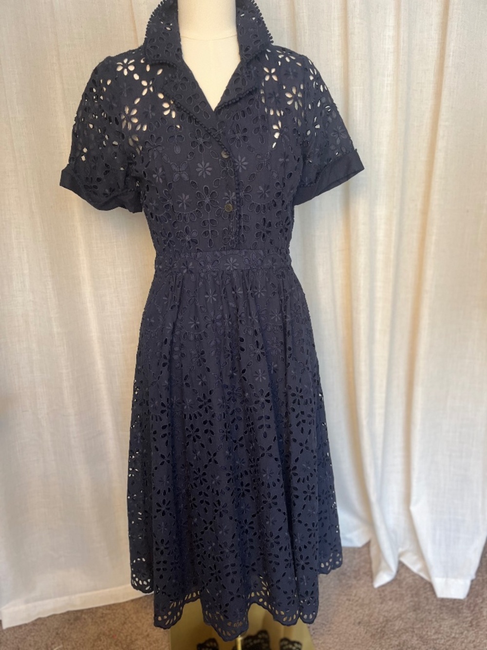 J Crew Navy Eyelet Dress Spring & Summer - NWT - size 4